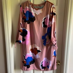 A New Day XXL Pink w/floral Long Sleeve Dress